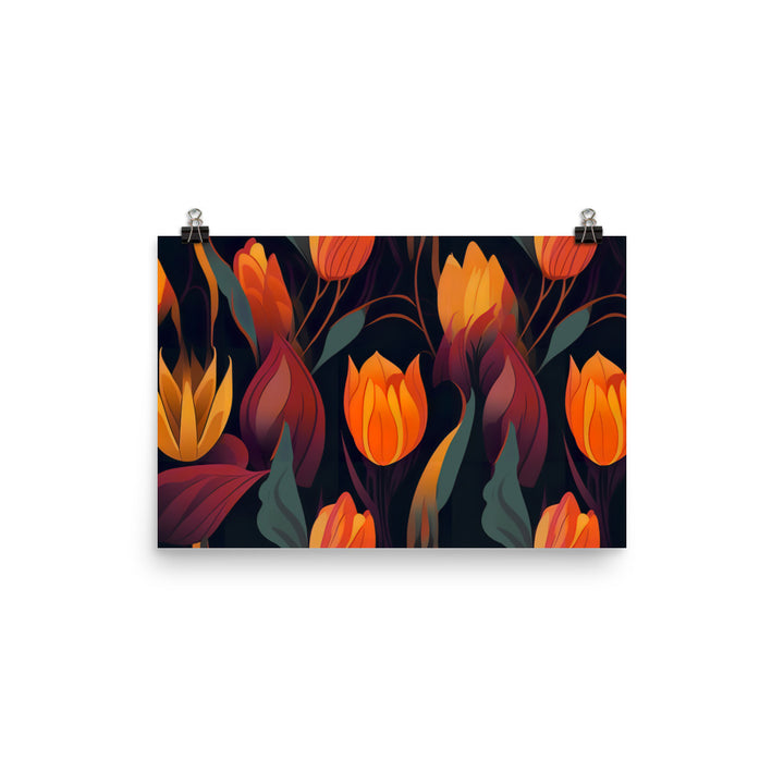 Tulip Pattern photo paper poster - Posterfy.AI
