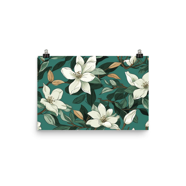 Jasmine Pattern photo paper poster - Posterfy.AI