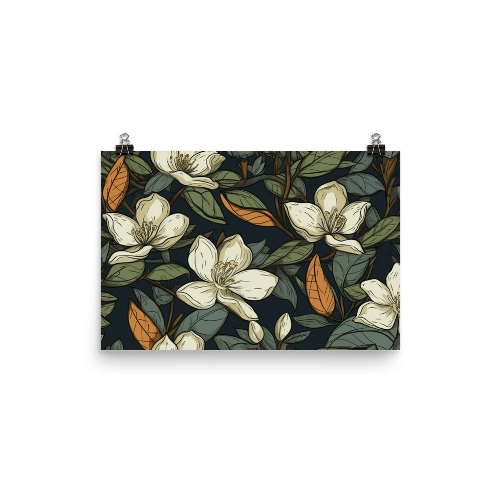 Jasmine Pattern photo paper poster - Posterfy.AI