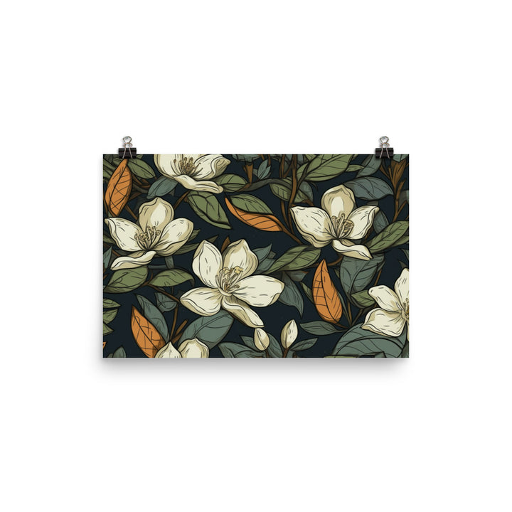 Jasmine Pattern photo paper poster - Posterfy.AI