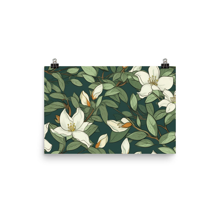 Jasmine Pattern photo paper poster - Posterfy.AI