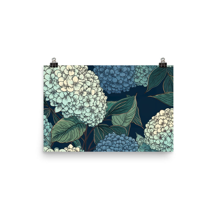 Hydrangea Pattern photo paper poster - Posterfy.AI