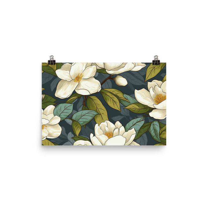 Gardenia Pattern photo paper poster - Posterfy.AI