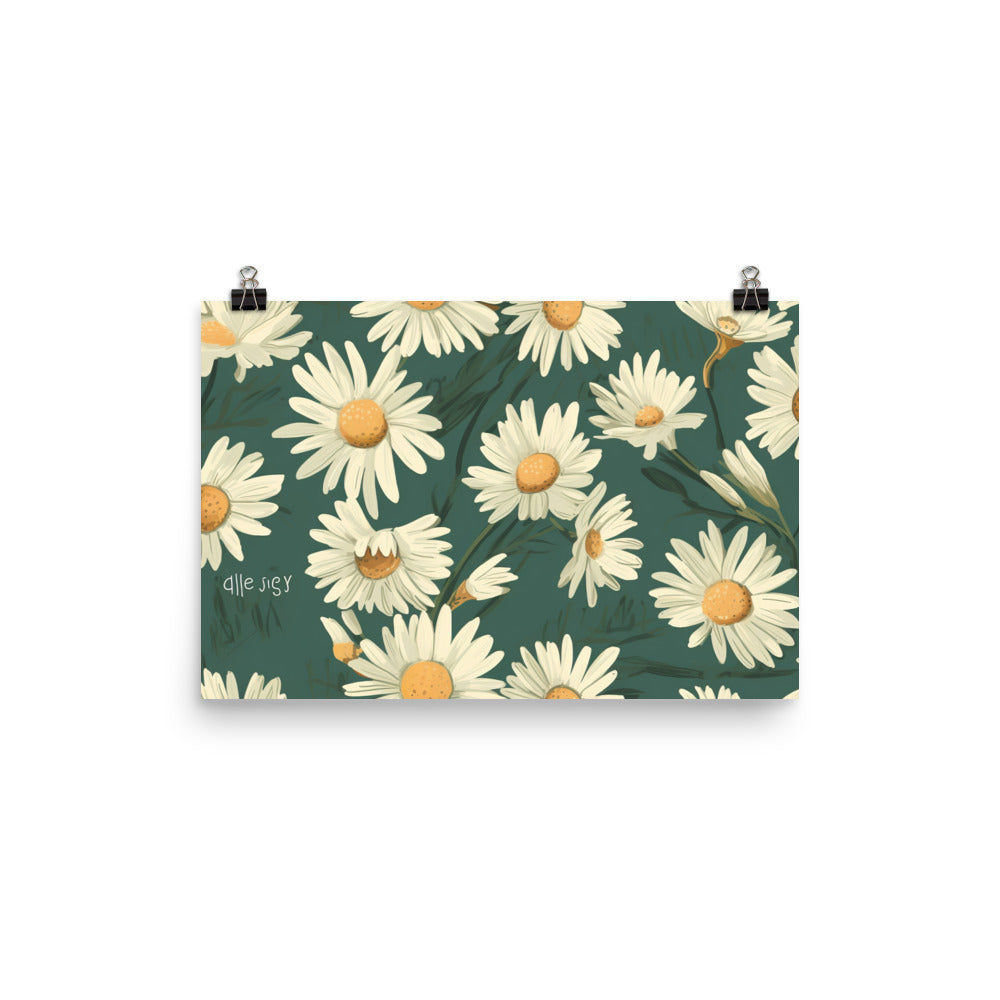 Daisy Pattern photo paper poster - Posterfy.AI