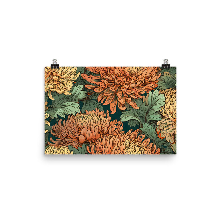 Chrysanthemum Pattern photo paper poster - Posterfy.AI