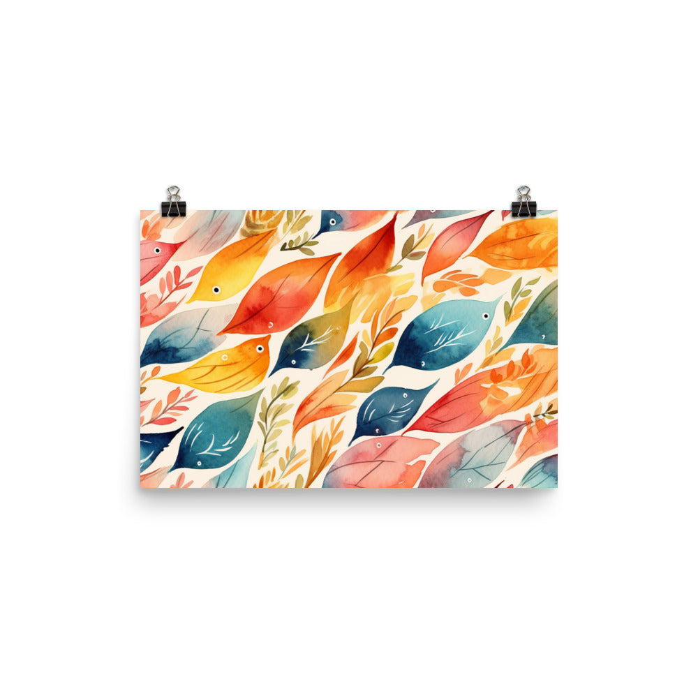 Watercolor Pattern photo paper poster - Posterfy.AI