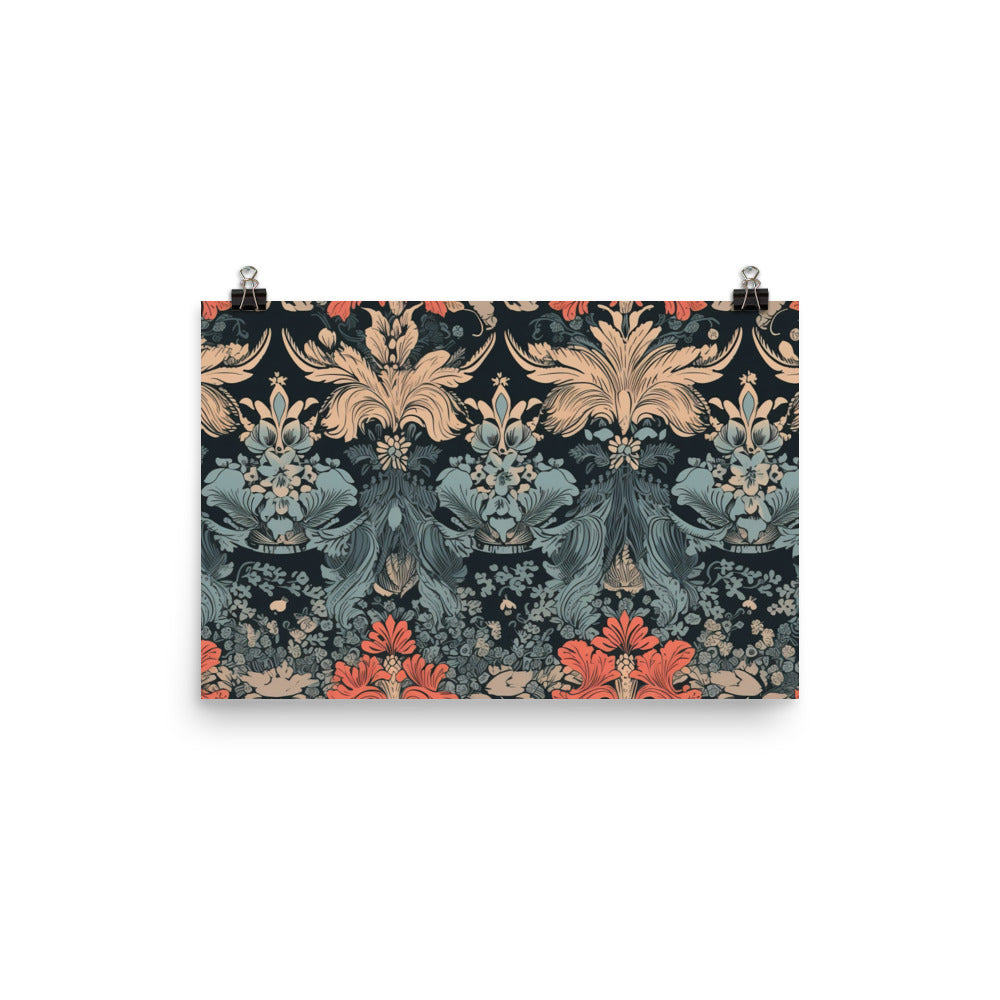 Damask Pattern photo paper poster - Posterfy.AI