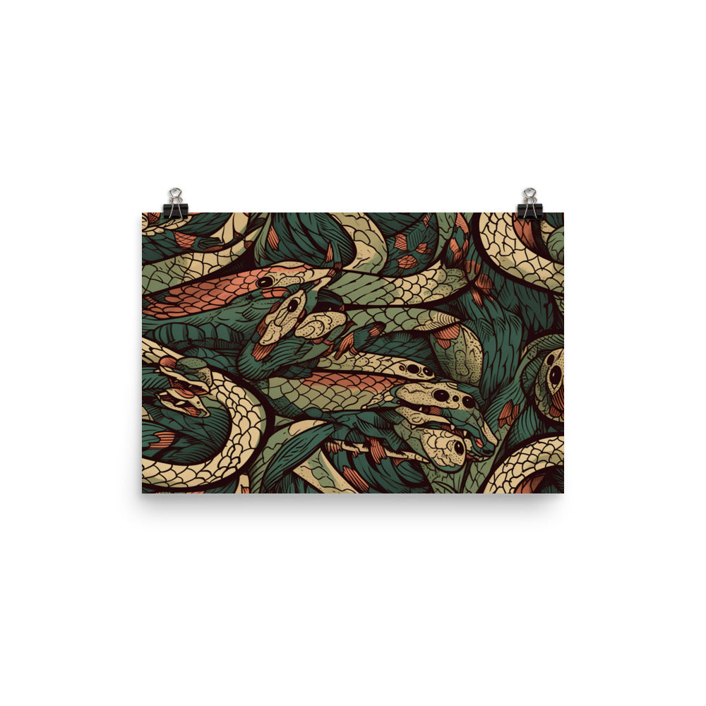 Snake slithers Pattern photo paper poster - Posterfy.AI