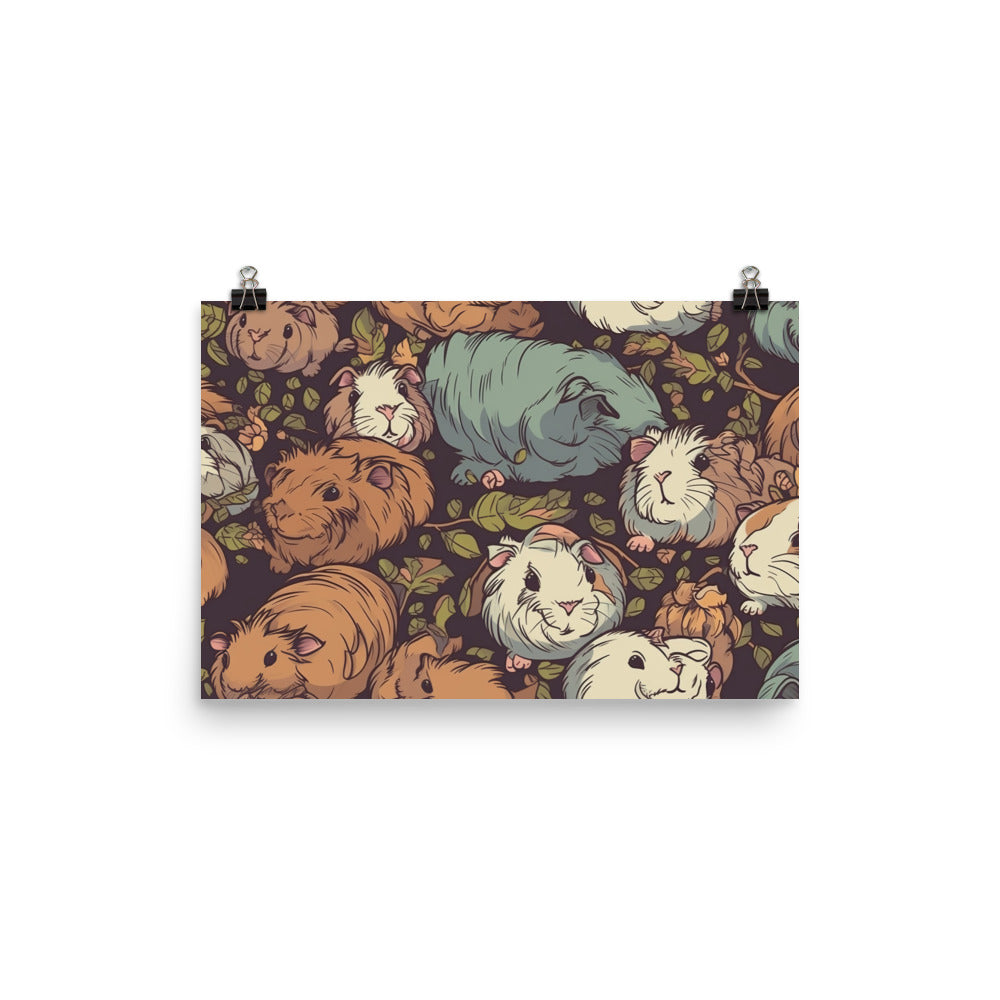 Guinea pig snuggles Pattern photo paper poster - Posterfy.AI