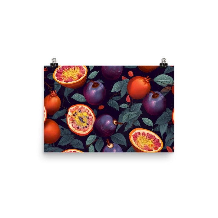 Passionfruit Pattern photo paper poster - Posterfy.AI