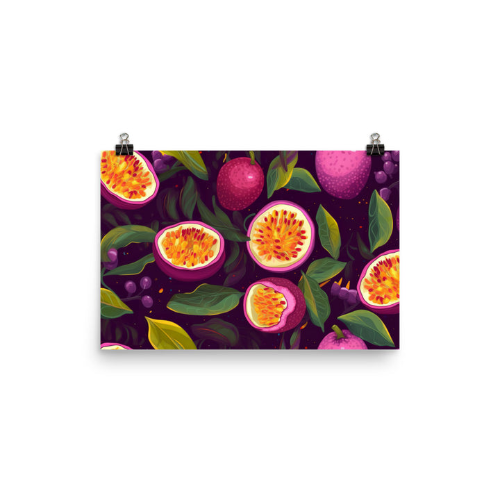 Passionfruit Pattern photo paper poster - Posterfy.AI