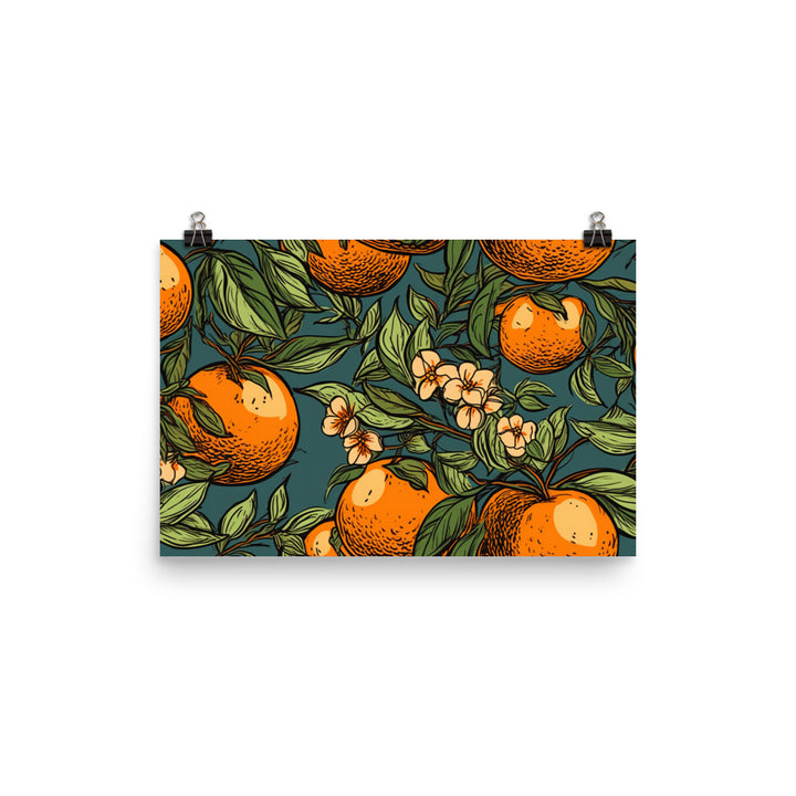 Oranges Pattern photo paper poster - Posterfy.AI