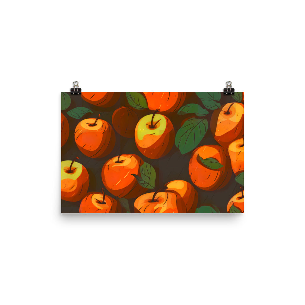 Apples Pattern photo paper poster - Posterfy.AI