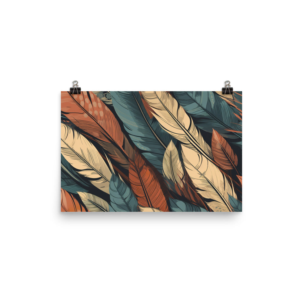 Feather Pattern photo paper poster - Posterfy.AI