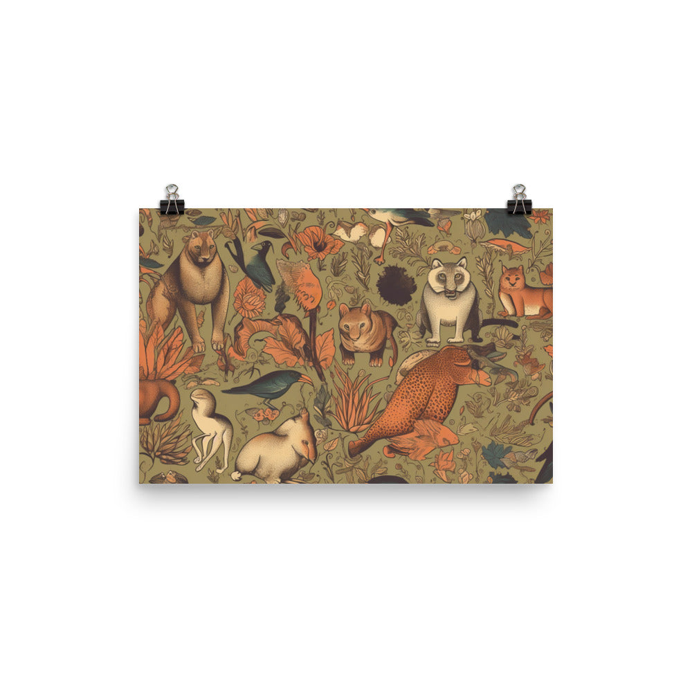 Exotic Animals Pattern photo paper poster - Posterfy.AI