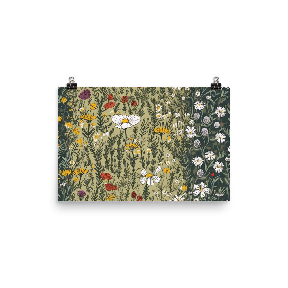 Wildflowers Pattern photo paper poster - Posterfy.AI