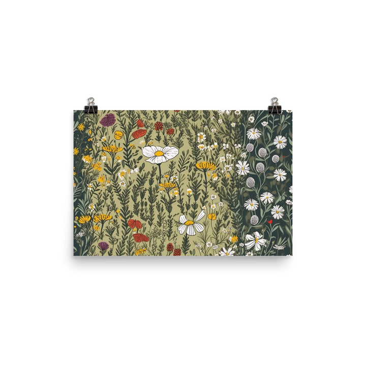 Wildflowers Pattern photo paper poster - Posterfy.AI