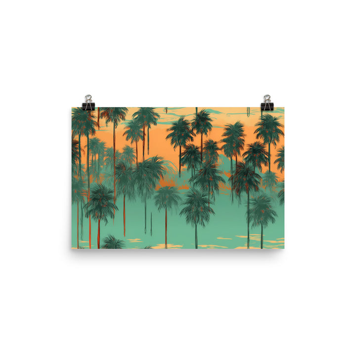 Palm Trees Pattern photo paper poster - Posterfy.AI