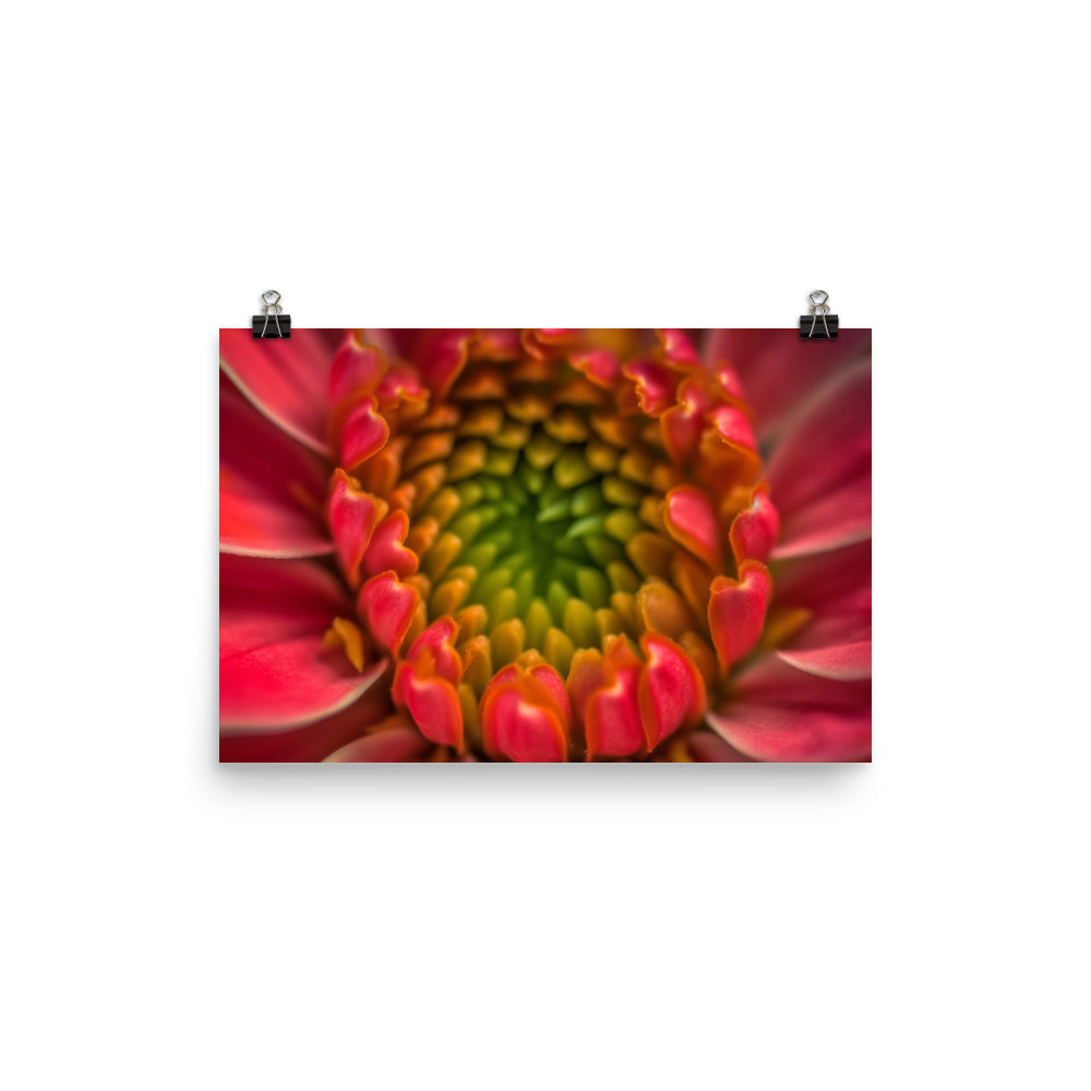 The Delicate Beauty of Zinnia Petals photo paper poster - Posterfy.AI