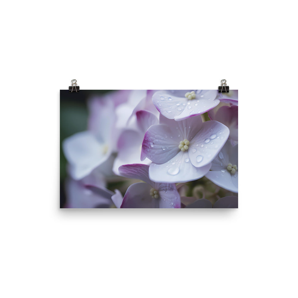 Purple and White Hydrangea Close-Up photo paper poster - Posterfy.AI