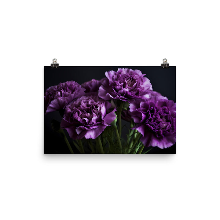 Elegant White Carnations photo paper poster - Posterfy.AI