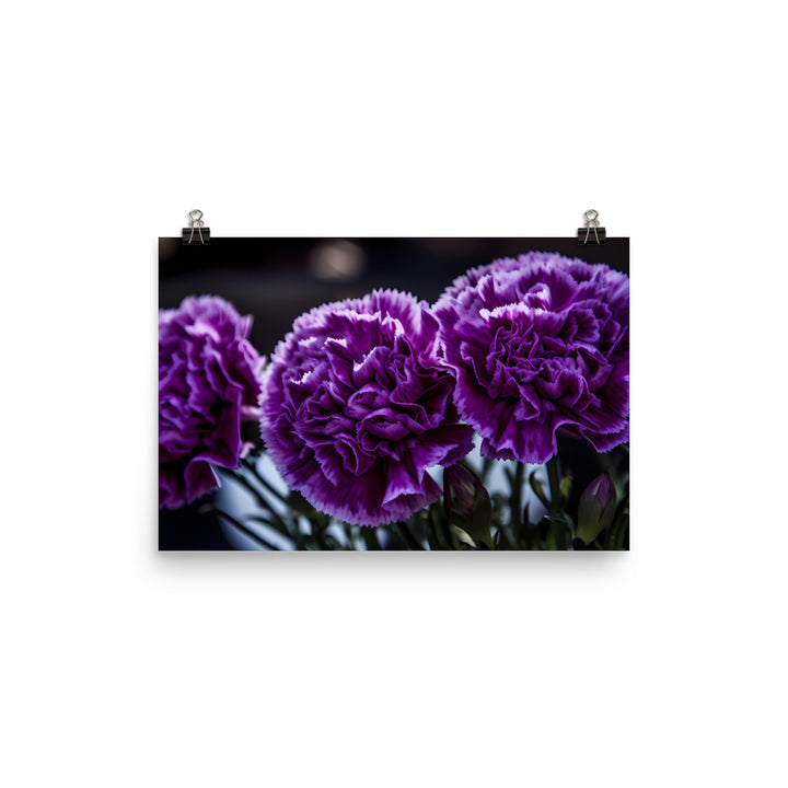 Elegant White Carnations photo paper poster - Posterfy.AI