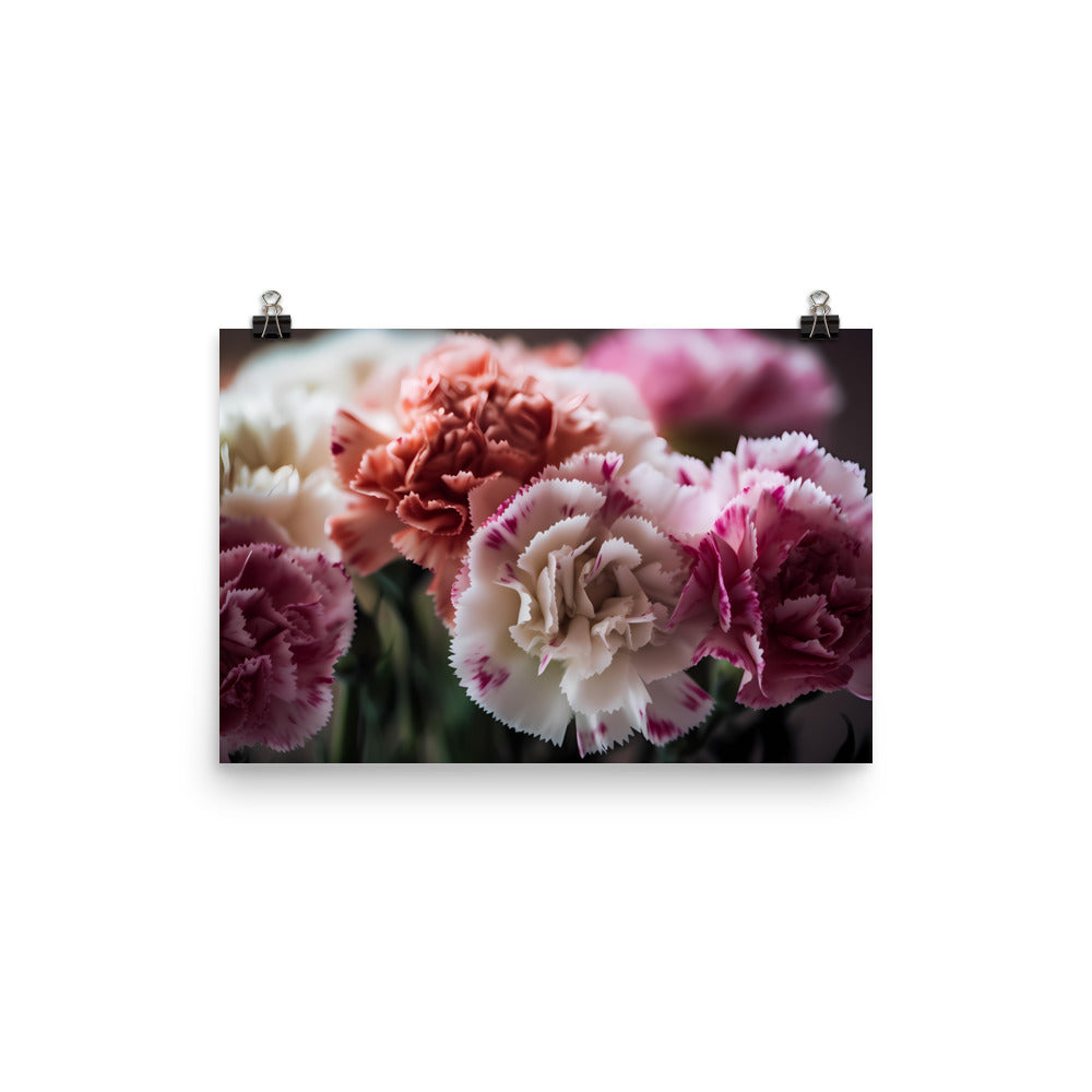 Carnations in Pink and White photo paper poster - Posterfy.AI