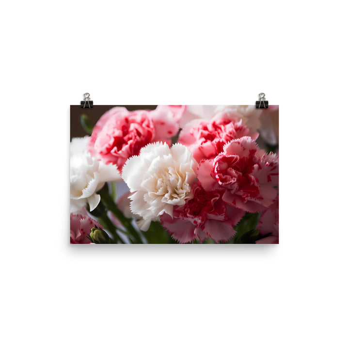Carnations in Pink and White photo paper poster - Posterfy.AI