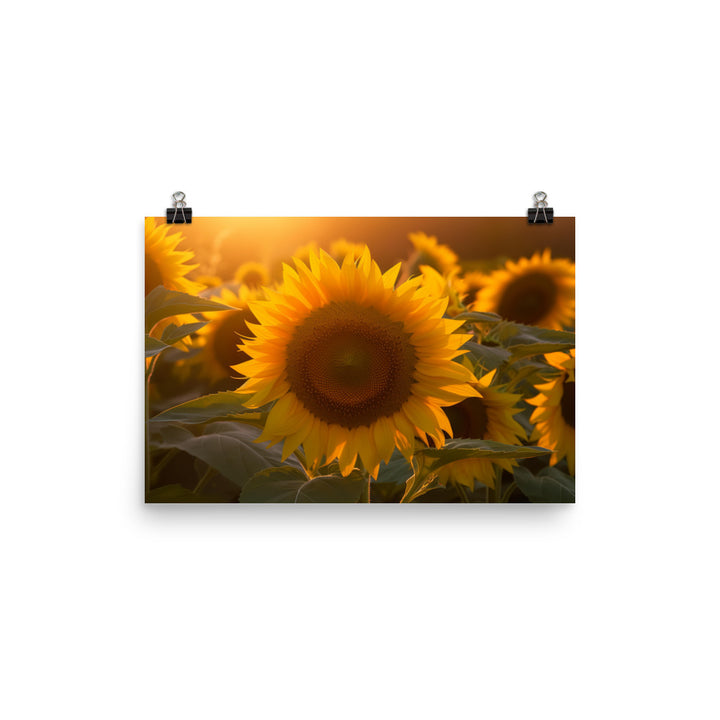 Sunflower Sunrise photo paper poster - Posterfy.AI