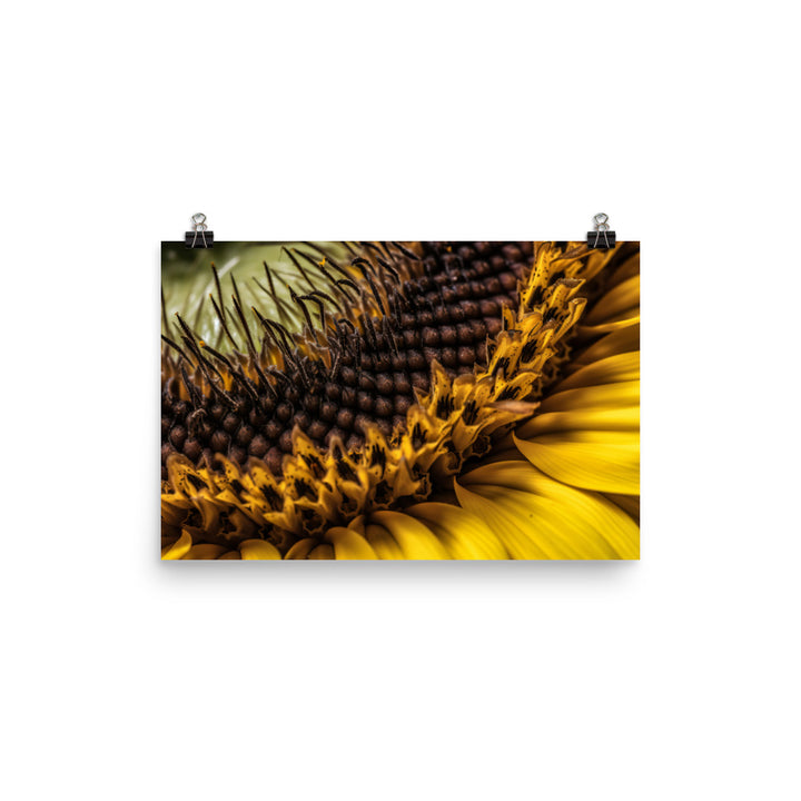 Sunflower Macro photo paper poster - Posterfy.AI