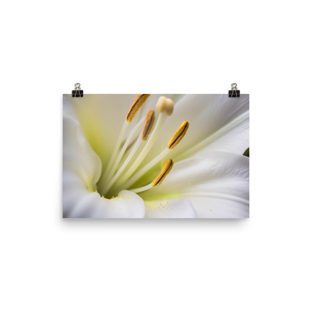 White Lily Close-Up photo paper poster - Posterfy.AI