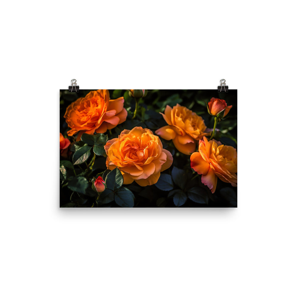 Romantic Peach Roses photo paper poster - Posterfy.AI