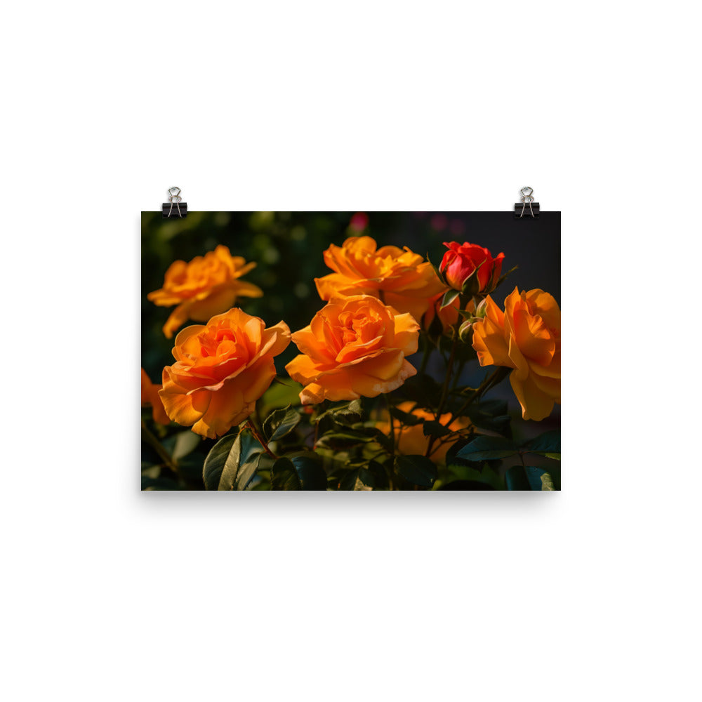 Romantic Peach Roses photo paper poster - Posterfy.AI