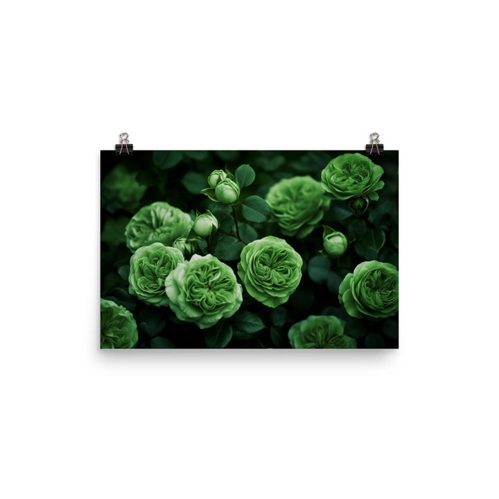 Refreshing Green Roses photo paper poster - Posterfy.AI