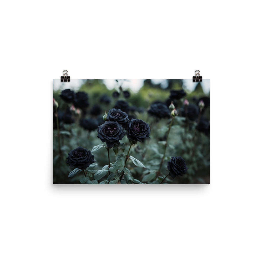 Mysterious Black Roses photo paper poster - Posterfy.AI