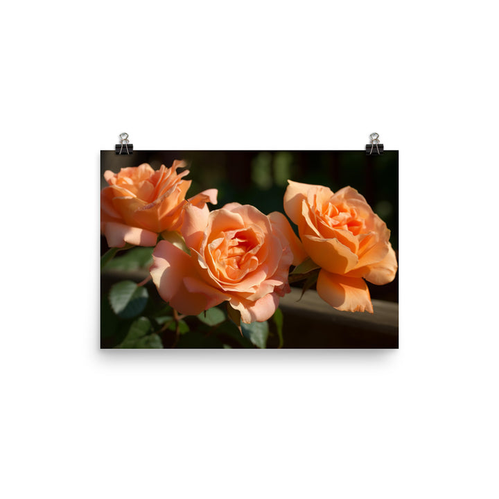 Lively Orange Roses photo paper poster - Posterfy.AI