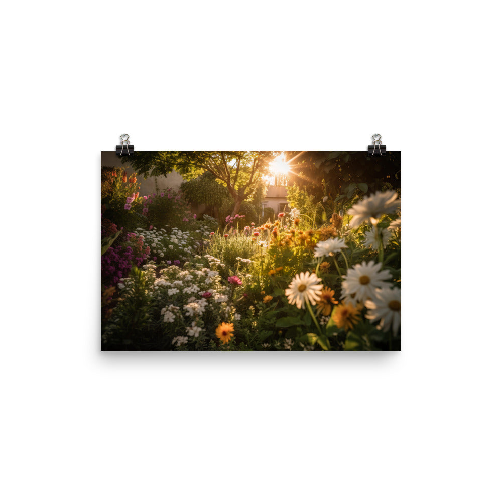 Golden Hour Garden photo paper poster - Posterfy.AI