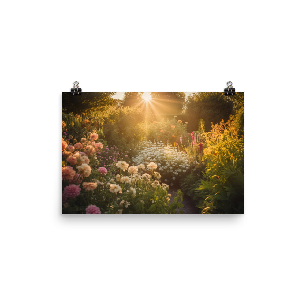 Golden Hour Garden photo paper poster - Posterfy.AI