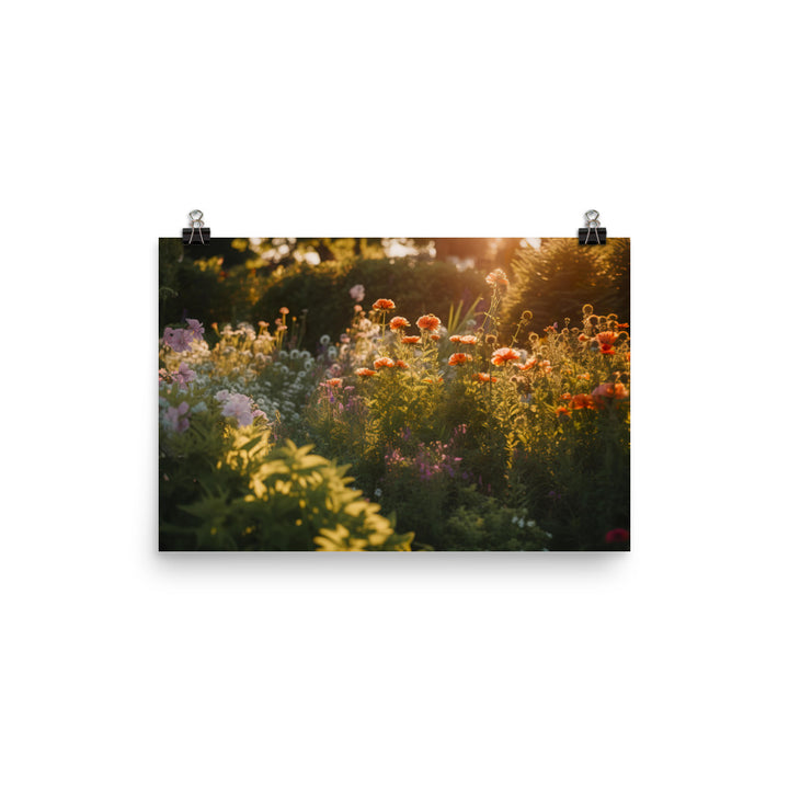 Golden Hour Garden photo paper poster - Posterfy.AI