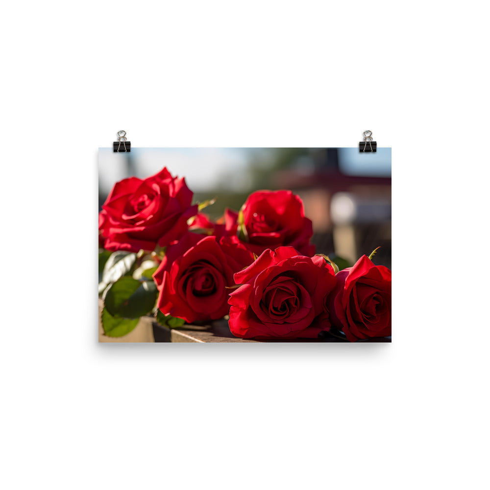 A Sea of Red Roses photo paper poster - Posterfy.AI