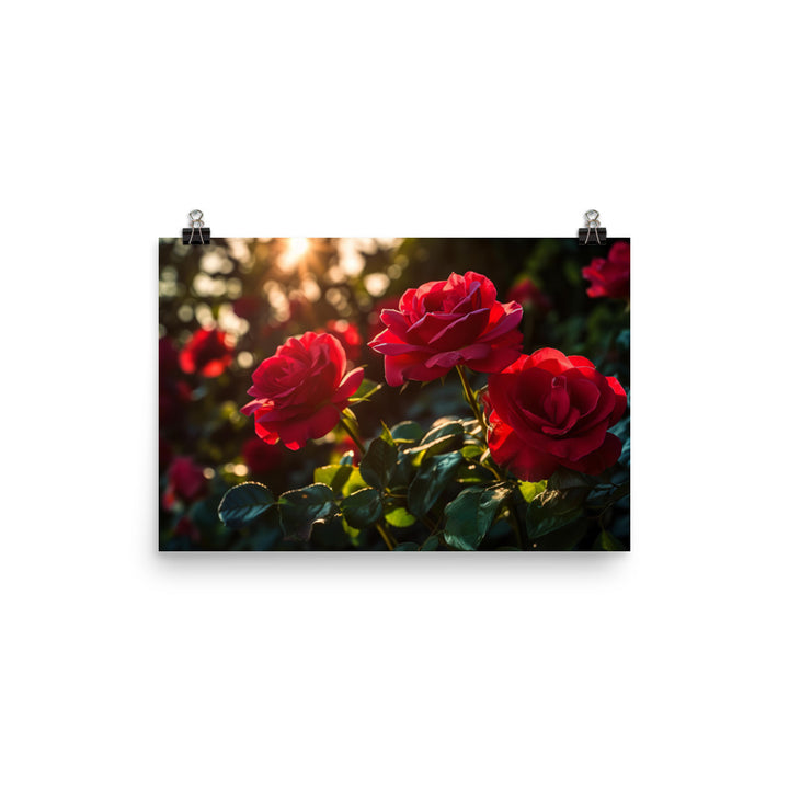 A Sea of Red Roses photo paper poster - Posterfy.AI