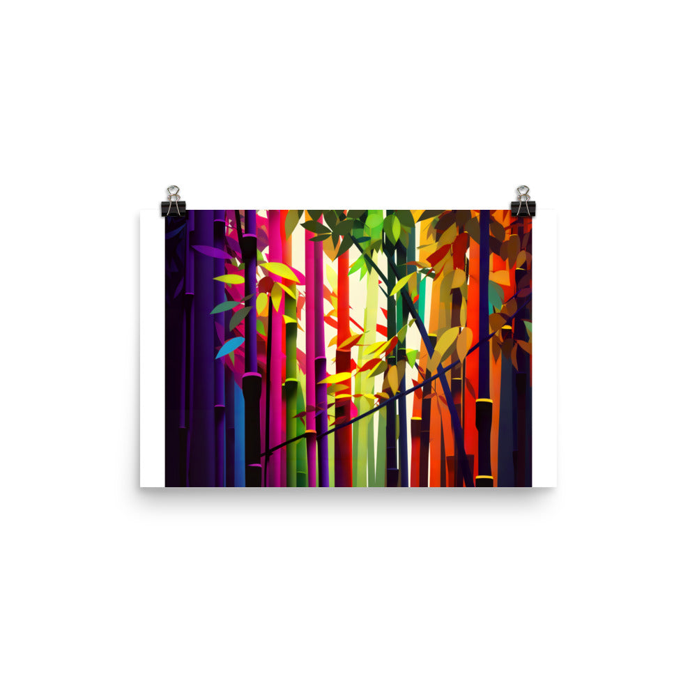 Colourful bamboo jungle photo paper poster - Posterfy.AI