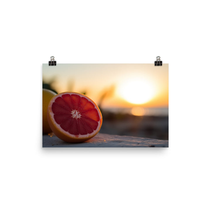 Pink Citrus Sunrise photo paper poster - Posterfy.AI