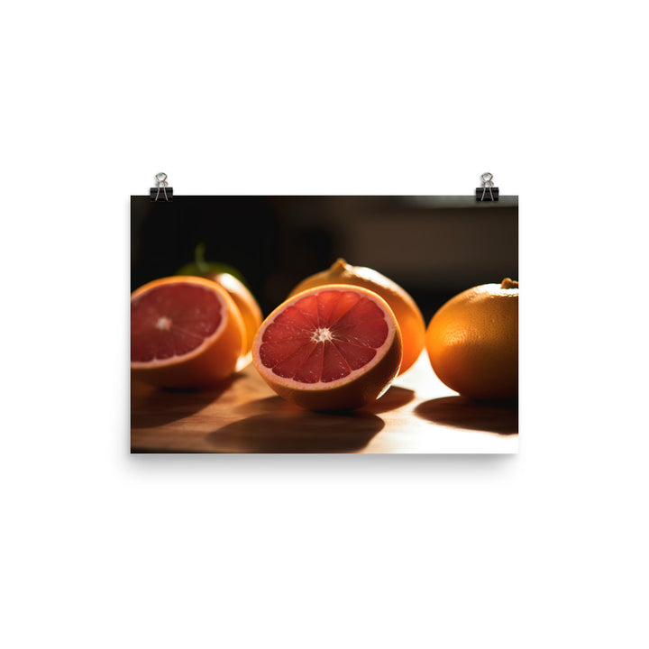 Pink Citrus Sunrise photo paper poster - Posterfy.AI