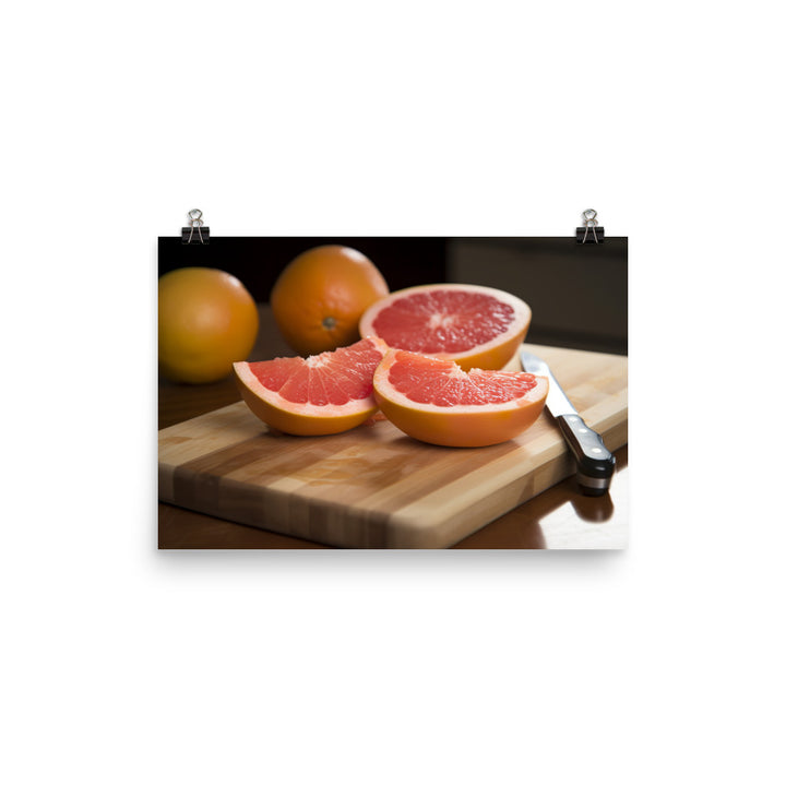 Juicy Grapefruit Slices photo paper poster - Posterfy.AI