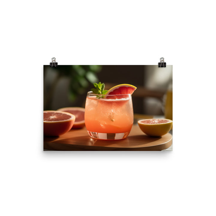 Grapefruit Mocktail photo paper poster - Posterfy.AI