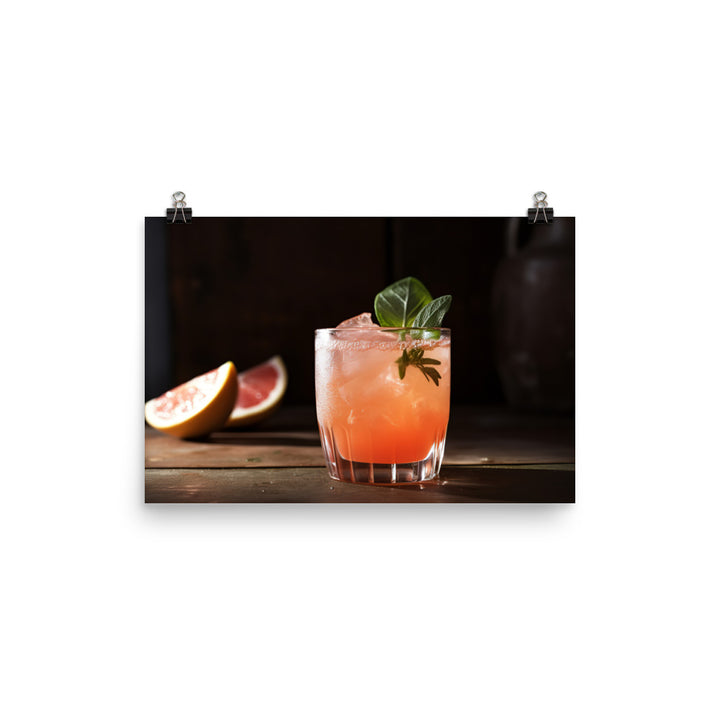 Grapefruit Mocktail photo paper poster - Posterfy.AI