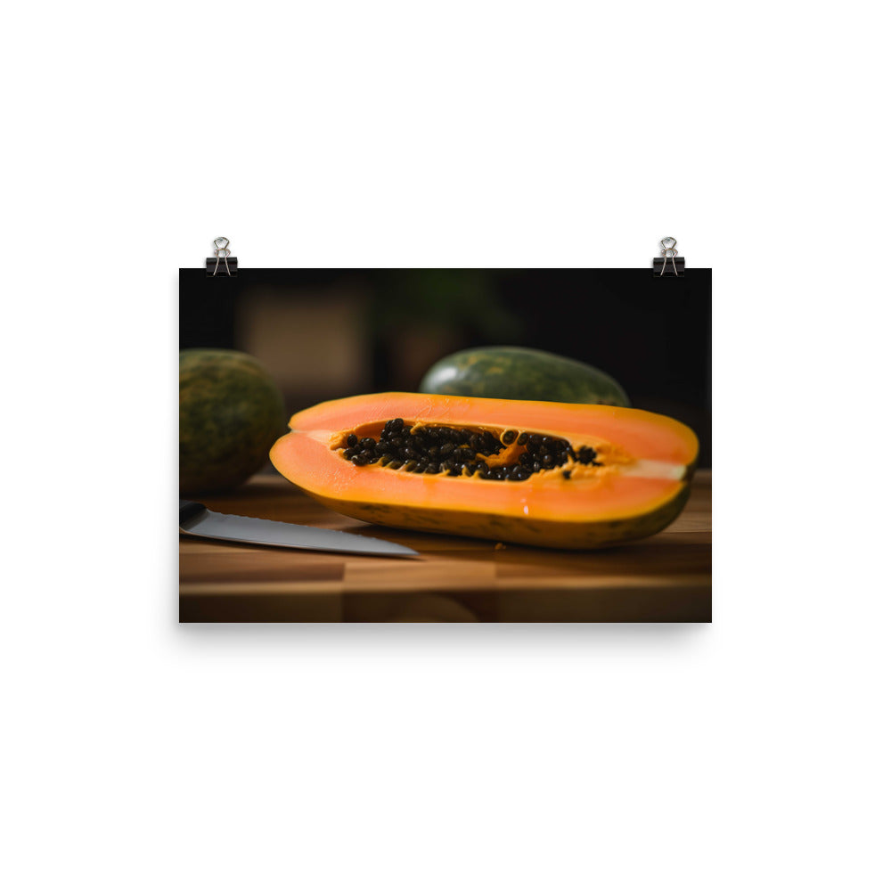 Exotic Papaya Delight photo paper poster - Posterfy.AI