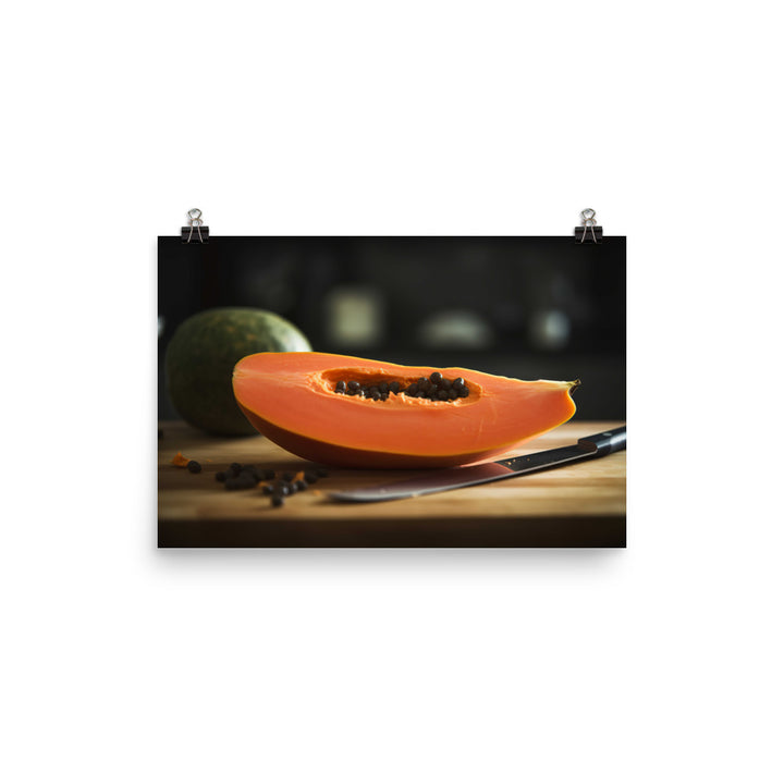 Exotic Papaya Delight photo paper poster - Posterfy.AI