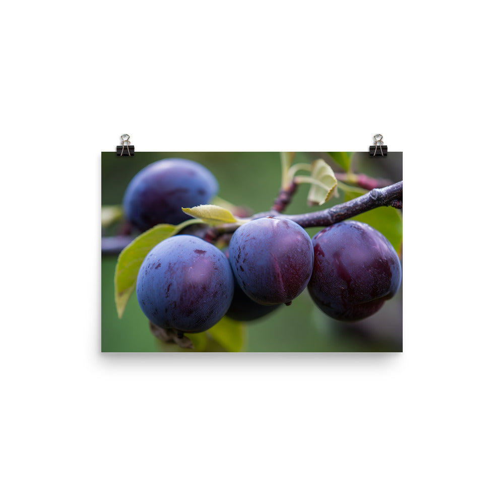 Plums on a Tree photo paper poster - Posterfy.AI